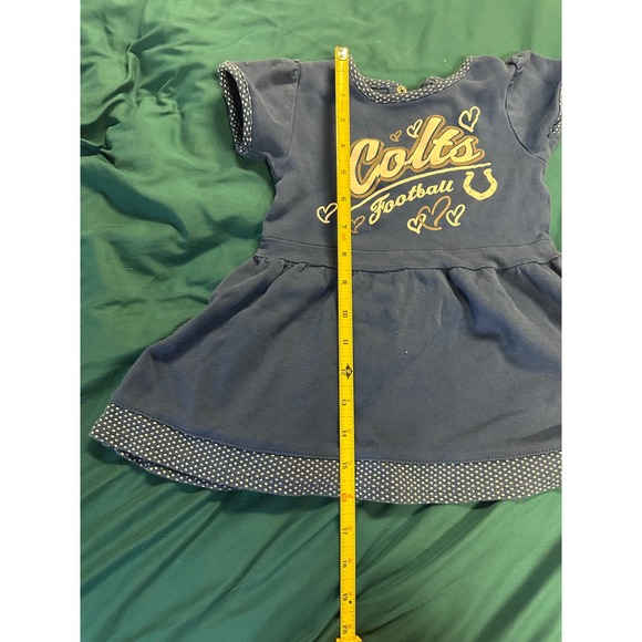 Indianapolis Colts Baby Girl Dress 3T Navy Blue Football Logo Snap Shoulder - Picture 3 of 5